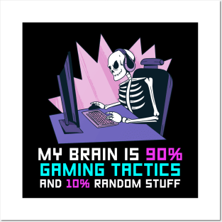 My Brain Is 90% Gaming Tactics And 10% Random Stuff Posters and Art